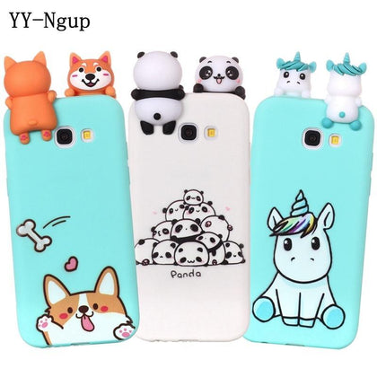 etui for Samsung Galaxy A5 2017 Phone Case 3D Unicorn Panda Dog Silicone Case Cover on sFor Coque Samsung A5 A3 2016 Cases Caso