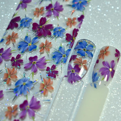 More Than 250 Design Beautiful Designed Nail Art Product Nail Glue transfer Foil Beautiful Flower Purple Orange GL30