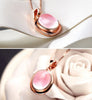 Us Stock Necklaces Pendants Choker Silver Rose Gold Color Long Crystal Pendant Necklace Fashion Jewelry Uloveido Dn02 (Rose Gold Color Pink)