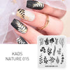 Kads Stamping Plate Nature 015 Leaves Plants Design Image Template Nail Stencil Templates Nail Mold Stencils For Nails