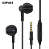 Simvict Sports Earphone With Microphone 3.5Mm In-Ear Stereo Earbuds Headset For Computer Cell Phone Mp3 Music Headphones