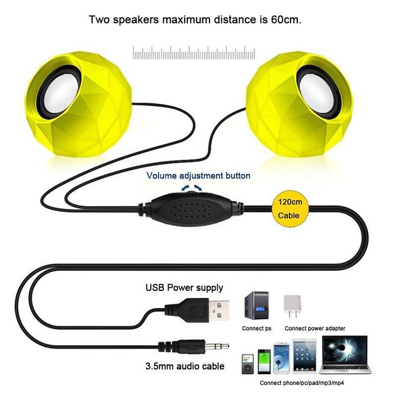 Mini Computer Speakers Good Sound Pc Usb Power 3.5Mm Aux 1.2M Cable Breathe Led Music Laptop Speaker For Phone For Notebook