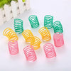 10 pcs Plastic Colorful Cats Toy Spiral Springs Set