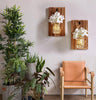 Ins Rustic Mason Jar Wall Sconces With Led Fairy Lights & Flowers For Country Home Wedding Cafe Bar Wall Bedroom Decoration