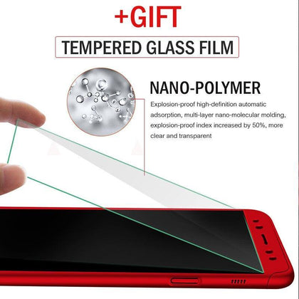 NAGFAK Luxury 360 Full Cover Phone Case For Samsung Galaxy A7 A8 J4 J6 J8 Plus 2018 Case Protection Cover A7 2018 With Glass