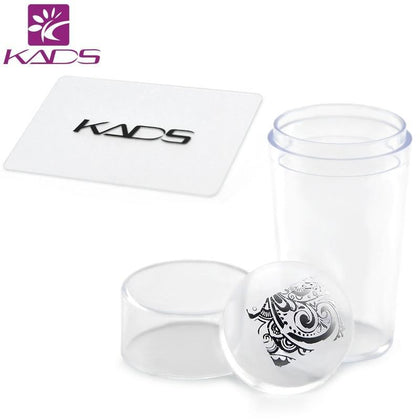 KADS Clear Silicone Nail Stamper with Scraper Set Nail Art Stamping Template Image Plates Nail Stamp Plate Nail Art Tools 