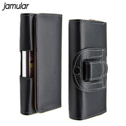 JAMULAR Belt Clip PU Leather Phone Case for iPhone X 7 6s 8 Plus for Samsung Galaxy S9 S8 Plus S7 Edge Note 5 J5 J7 A3 A5 A7