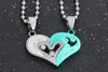 Mens Stainless Steel Chain Black White Heart Love Necklaces For Couples Paired Suspension Pendants For Men Women Sn102 5%