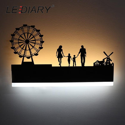 LEDIARY Retro LED Wall Lamp Creative Painting 110-240V Modern Black Sconce Decoration For Bathroom Living Bed Room Animal