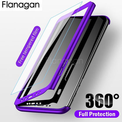 FlanaGan Luxury 360 Full Cover Phone Case For Samsung Galaxy A7 A5 A3 2016 2017 Protective Case For Samsung A8 A6 Plus 2018 Case
