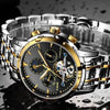New Lige Mens Watches Top Luxury Brands Gold Mechanical Watch Mens Sports Waterproof Full Steel Business Watch Relogio Masculino