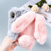 Tikitaka Cute Rabbit Warm Plush Phone Case For Iphone Xr Xs Max Fashion Plain Fur Case For Iphone 5 6S 7 8 Plus X Xs Back Cover