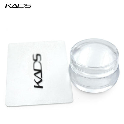 KADS 3.9cm Clear Jelly Sticky Stamper Nail Art Stamper Clear Silicone Marshmallow Nail Stamper & Scraper Stamp nail stamp Tool