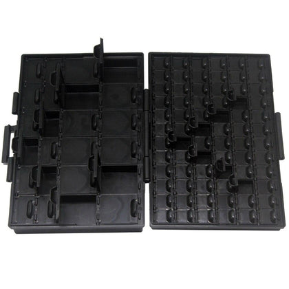 AideTek Box Organize anti-static ESD safe enclosure SMD SMT IC diode parts organizer transistor plastic toolbox black BOXALL96AS