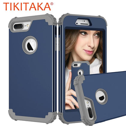 360 Shock Armor Case For iPhone X 7 6 6S Plus Fundas High Quality Durbale 3 in 1 Hybrid PC+TPU Back Cover Anti-Knock Phone Cases