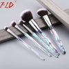 Fld 5Pcs Crystal Style Makeup Brushes Set Powder Foundation Eye Blush Brush Cosmetic Professional Makeup Brush Kit Tools