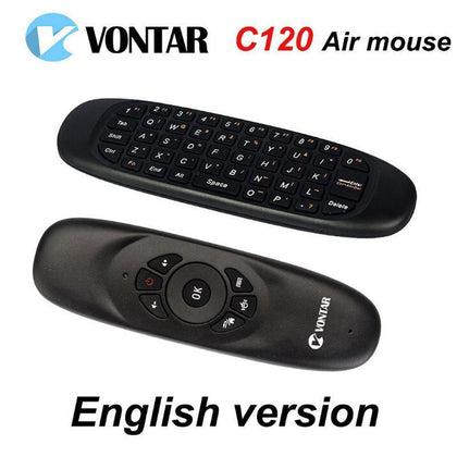 C120 2.4GHz Wireless Fly Air Mouse Russian English C120 Rechargeable Keyboard gyroscope remote controller For android TV BOX