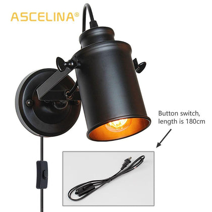 Industrial Wall Lamp Vintage wall light with Button / dimming switch handy Retro sconce Loft American country wall light fixture