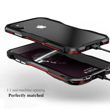 Aluminium Frame 360 Protective Armor Phone Case for iPhone X XS Max XR Cover Metal Bumper for iphone 7 8 Plus Case Coque