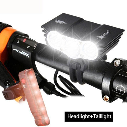 Bright 6000 Lumen 3x  T6 LED Head Front Bicycle Bike HeadLight Lamp Light Headlamp 6400mAh Battery with Charger