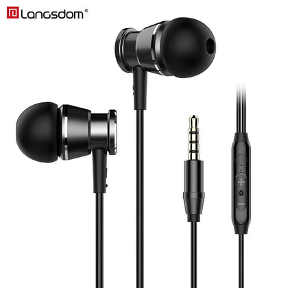 Langsdom 2019 M305 Hifi Earphone for Phone Bass Metal Headphones In-ear Headset Stereo Earbuds with Mic for iphone Xiaomi