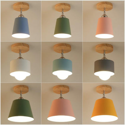 Led Ceiling Light Modern Wood Ceiling Lamp Vintage Plafondlamp Living Room Colorful E27 Plafonnier Lamparas Techo Deckenleuchten