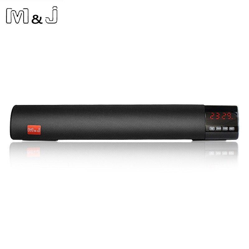 M&J Powerful 10W Bluetooth Speaker Soundbar Hifi Mini Altavoz  Support Tf Card Fm Usb Clock Speaker For Computer Pc Tablet Tv