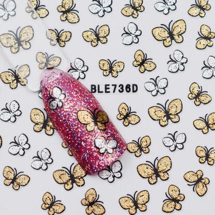 3D Butterfly Nail Art Shinning Glitter Stickers DIY Stickers for Nail Decals Nail Art Accessories BLE7360