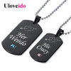 Uloveido Black Necklaces & Pendants Her Weirdo And His Crazy Couple Necklace Pendant Stainless Steel Jewelry Medallion Sn139 (One Pair Pendants)