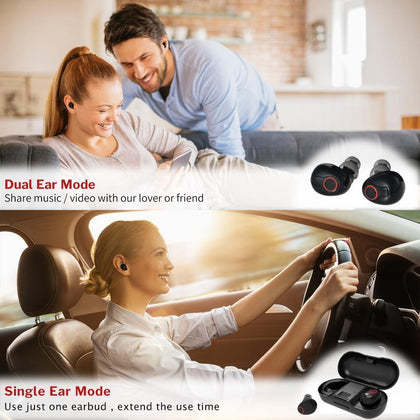 Deelife TWS 5.0 Bluetooth Headphone 3D Stereo Wireless Earphone With Dual Microphone Sport True Wireless Earbuds
