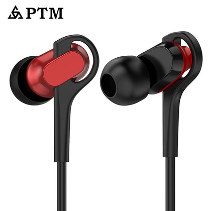 PTM P17 Headphones Sport Hifi Earphones with Mic Wired Headsets Super Bass 3.5mm Jack Running Earbuds for Xiaomi Iphone Samsung