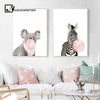 Giraffe Zebra Animal Posters And Prints Canvas Art Painting Wall Art Nursery Decorative Picture Nordic Style Kids Decoration