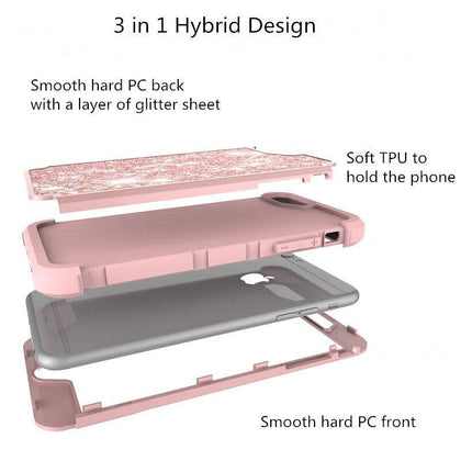 WEFOR For iPhone 8 7 6 6S Plus Cases Glitter Slim Bling Diamond Case For iPhone 7 8 Plus Luxury Hard Back Phone Cases For iPhone
