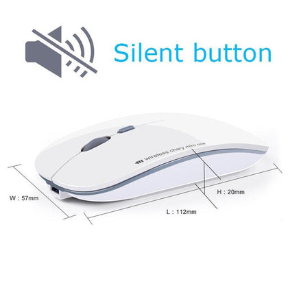 AZZOR N5 Rechargeable Wireless Mouse Silent Mute USB Optical Mouse 2.4GHz Super Slim Mouse Mice for Computer PC Tablet