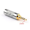 Areyourshop 2.5Mm 4 Pole Audio Plug Jack Gold-Plated Carbon Fiber Step Type Silver 1/4Pcs Wholesale Connector For Cable Wires