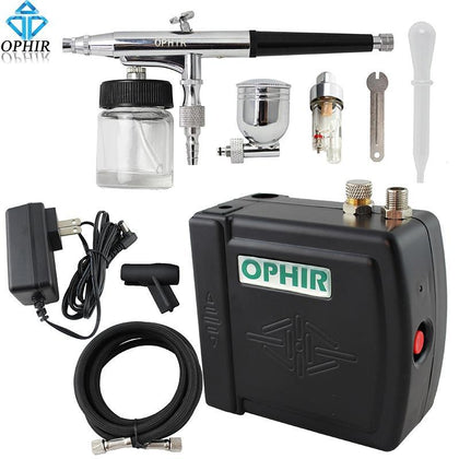 OPHI Cake Tools 0.3mm Dual Action Airbrush Kit With Air Compressor For Art Hobby Paint Cake Decoration Kits _AC003+AC005+AC011