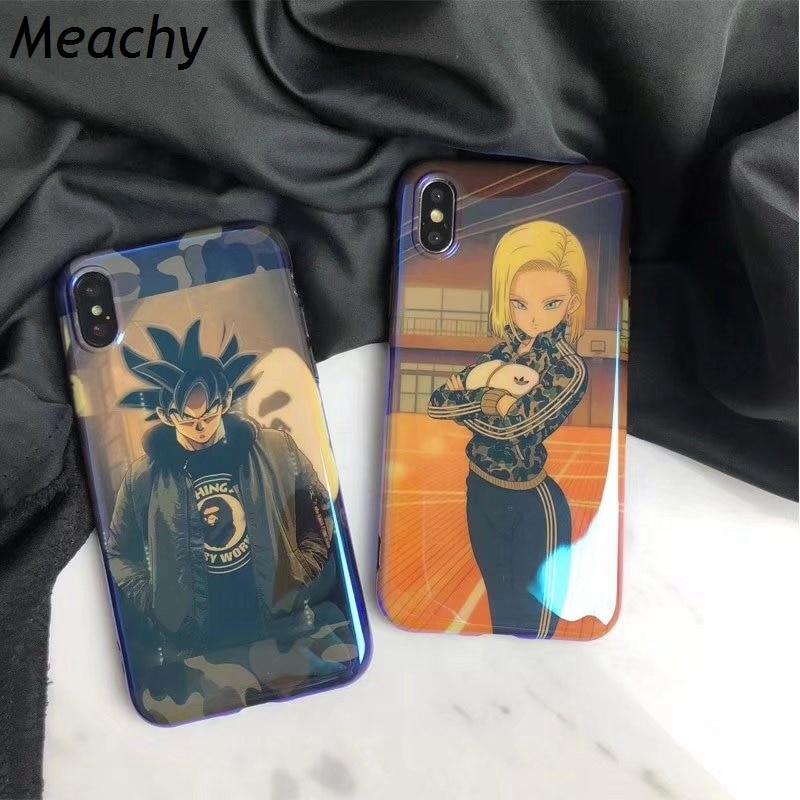 Meachy Cartoon Dragon Ball Cases For Iphone 7 Xs Max Xr Cute Goku Camo Sexy Girl Tpu Soft Phone Case For Iphone X 6S 6 7 8 Plus