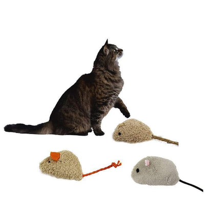 3pcs/set Cute Rat Pet Cat Kitten Dog Plush Simulation Mouse Cat Toy playing Toy Cats feeding animals