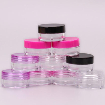 5PCS Cosmetics Jar Box Makeup Cream Refillable Bottle Storage Pot Container Round Bottle Portable Plastic Transparent Case