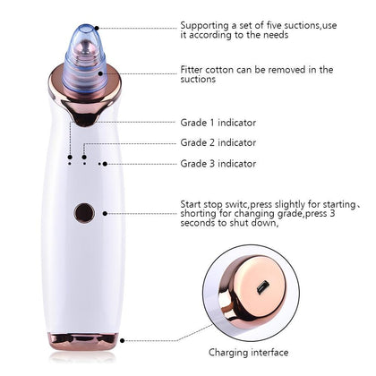 Blackhead Skin Care Face Deep Pore Acne Pimple Removal Dropshipping Discounted Price Vacuum Suction Facial Diamond Beauty Tool