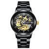 Luxury Brand Watch Men Automatic Mechanical Wristwatches Fashion Black Stainless Steel Skeleton Casual Business Clock Male 2019