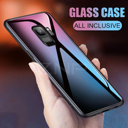 ZNP Luxury Tempered Glass Phone Case For Samsung Galaxy S9 S8 Plus Back Glass Cover Cases For Samsung S9 S8 Note 8 Case Shell