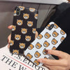 Luxury Cute Cartoon Bear Soft Phone Case For Iphone X Xr Xs Max For Iphone 6 6S 7 8 Plus Silicone Wrist Strap Holder Cover Coque