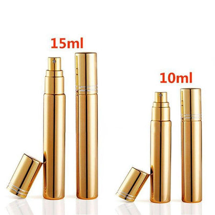 3 Size New Portable Mini Gold Plating Travel Perfume Atomizer Dispenser Spray Bottles Perfume Cosmetic Containers Beauty Gifts