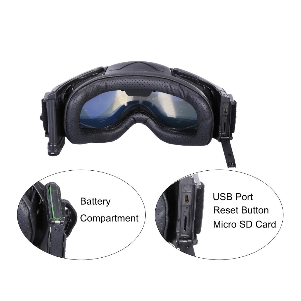 Ski Goggles with Built-In WIFI 1080P HD Camera & Colorful Double Anti-Fog Lens