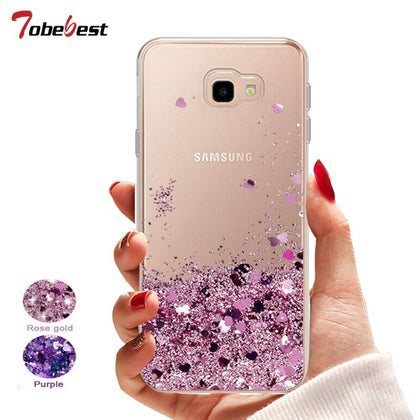 For Samsung J4 2018 Case Liquid Glitter Case For Samsung Galaxy J4 Plus J415 J415F SM-J415F Dynamic Quicksand TPU Slicone Cover 