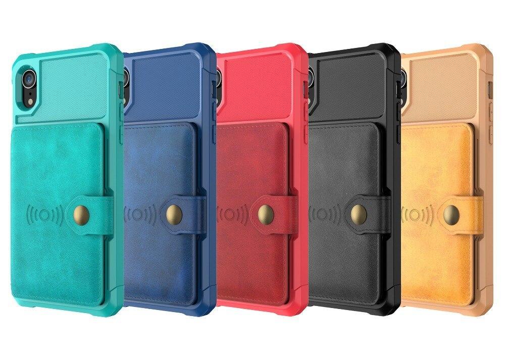Hyaizlz For Iphone Xr 6 7 8 Case With Card Holder Leather Back Case Cover For Apple Iphone Xs Max X Xs 6 7 8 Plus Case Capa