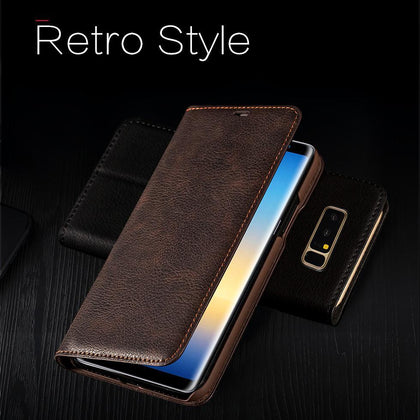 Musubo Ultra Slim Phone Case for Samsung Note 8 coque Genuine Leather Luxury Cases Cover for Galaxy S8 Plus S8+ Flip capa card
