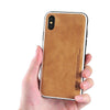 Genuine Leather For Iphone 7 Case Fashion Business Phone Case For Iphone 8Plus X Xs Solid Color Shock Resistance Protective Case