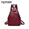 Fashion Leisure Women Backpacks Women'S Pu Leather Backpacks Female School Shoulder Bags For Teenage Girls Travel Back Pack